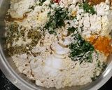 A picture of step 1 of Methi ka paratha with tomato chutney.