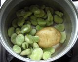 A picture of step 1 of Fava Bean and Sakura Shrimp Croquettes.