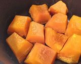 A picture of step 9 of Simmered Kabocha Squash in a Staub Cocotte.