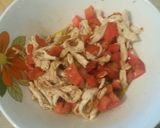 A picture of step 3 of Olive oil and vinegar chicken salad pitas.