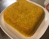 Une image de l'étape 5 de Riz moulé à la pêche, vin blanc et curcuma.
