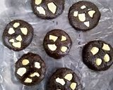 A picture of step 5 of Choco Oats Cashew cookies.