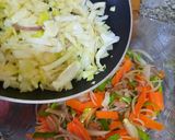 A picture of step 1 of Veg shawarma famous in middle east country.