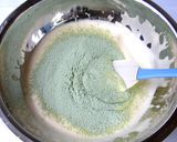 A picture of step 5 of Green Tea and White Chocolate Mousse Cake.