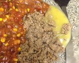 A picture of step 4 of Beef Enchilada Casserole.