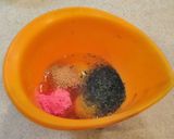 A picture of step 1 of Spring Colored Tamagoyaki with Sakura Denbu.