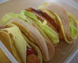 A picture of step 7 of Packed With Your Favorites Pancake Sandwiches.