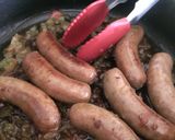 A picture of step 4 of Crockpot Italian sausage and cabbage.