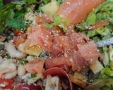 Foto del paso 6 de la receta: Ensalada tibia de Salmón, alubias y queso salsa roquefort