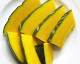 A picture of step 1 of Happy Halloween! Kabocha Sticks.