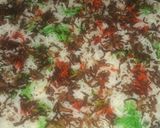 A picture of step 6 of Prawns Biryani.