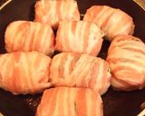 A picture of step 6 of "Samurai Warrior" Shiso and Meat Wrapped Onigiri.