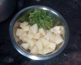 A picture of step 1 of Aloo posto.
