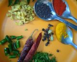 A picture of step 1 of Rajasthani Kadhi Pakora.