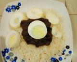 A picture of step 1 of Rice with veggie egg sauce.