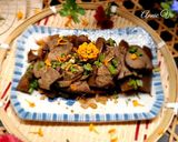 Hình bước làm 2 của món Cà tím xào gan heo