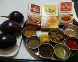 A picture of step 1 of Aachari baingan.