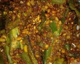 A picture of step 7 of Stuffed Bhindi with peanuts & spice.