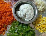 A picture of step 1 of Chinese indian style veg grilled sandwich.
