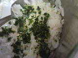 Arroz con manteca (mantequilla) ajo, perejil y corazón de sorpresa 😋 🍚 🧈🧄🌱🧀