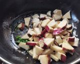 A picture of step 2 of Sweet potato sabji.