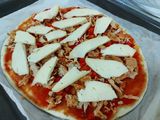 Pizza rápida de pollo y pimiento