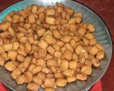 A picture of step 7 of Coconut Shakkar Pare.