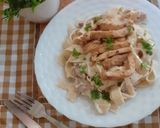 A picture of step 13 of Fettuccine alferado pasta.