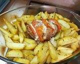 Pas rețetă Cotlet de porc Caprese și cartofi cu cașcaval la cuptor 3 fotografie