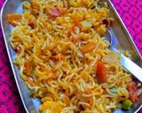 A picture of step 4 of Atta (wheat flour) Noodles with veggies.