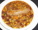 A picture of step 4 of Red kidney beans soup with vegetables and Italian sausages.