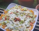 A picture of step 1 of Nacho salad.
