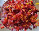 A picture of step 1 of Instant mix veg bread Besan sooji toast.
