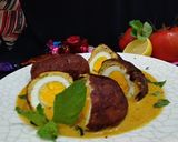 A picture of step 6 of Nargisi kofta.