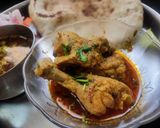 A picture of step 7 of Kolhapuri Chickan masala and curry.