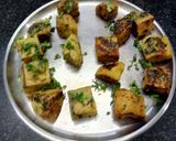 A picture of step 4 of Tandoori Khaman (Khaman made in Microwave with a twist).