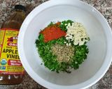 A picture of step 2 of Frittatas in Chimichurri sauce.
