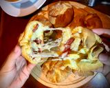 Hình bước làm 5 của món Bánh nướng với Chorizo, phô mai nấm Truffle và Mozzarella