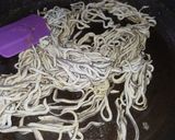 Foto del paso 8 de la receta: Fettuccine con cremoso de cabra con gulas y gambones
