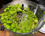A picture of step 4 of Eggets with a Persian Spring Bean Dip.