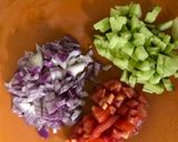A picture of step 1 of Papad salad cone.