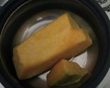A picture of step 1 of Pumpkin and soyabean fry.