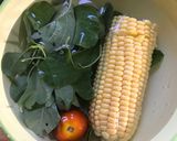 Foto langkah ke 1 dari resep Mpasi 6month jagung manis mix bayam and tomat with kaldu sapi + evo.