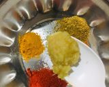 A picture of step 1 of Fried Spiced Paneer Biryani.