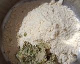 A picture of step 3 of Besan poha chilla.