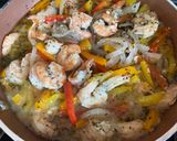 A picture of step 4 of Garlic Shrimp Stir-Fry with Peppers & Onions.