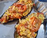 Une image de l'étape 6 de Barquette d'aubergines et de poivrons rouges.