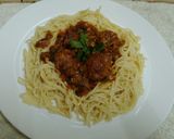 A picture of step 5 of Spaghetti with meat balls.