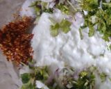 A picture of step 3 of Baigan ka raita.