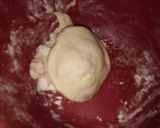 A picture of step 1 of Paratha with leftover potato masala.